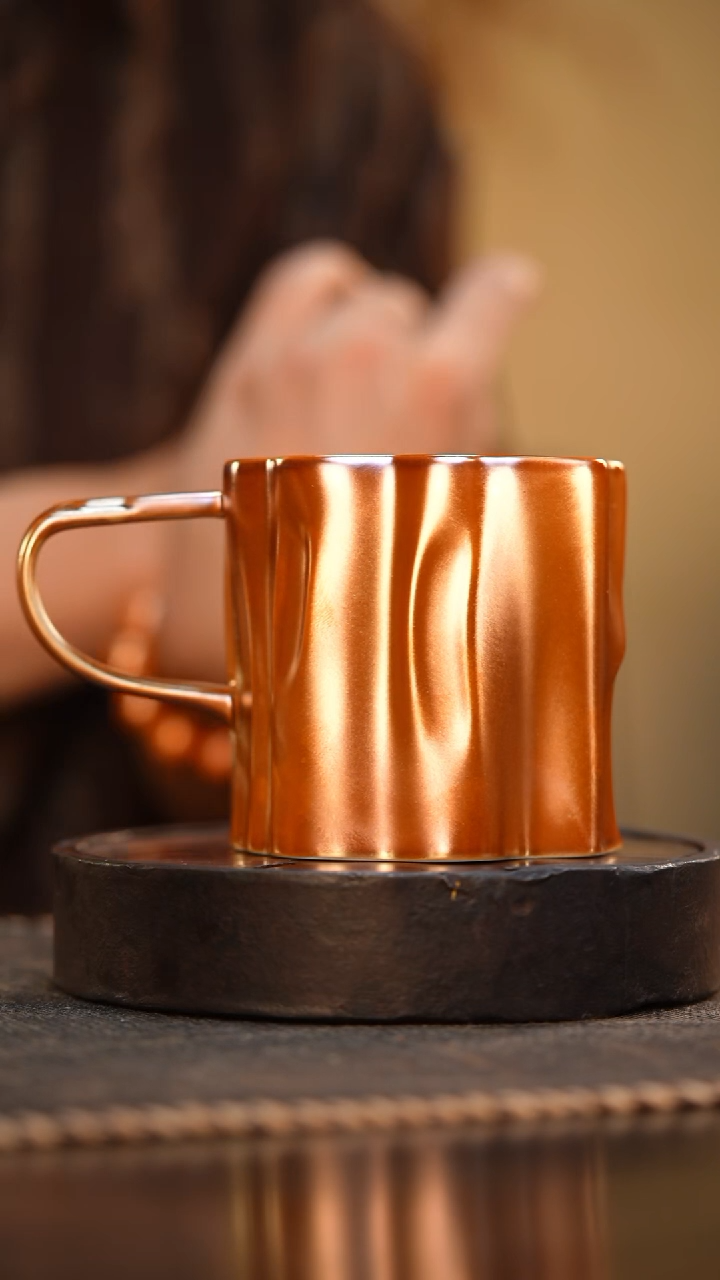 5柴房陶瓷柴烧窑变金树纹杯