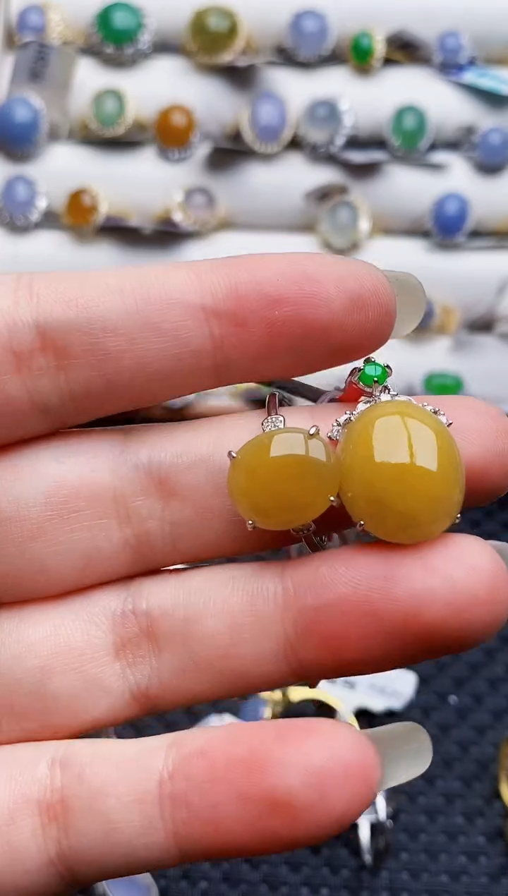 银S925镶嵌戒指翡翠0422