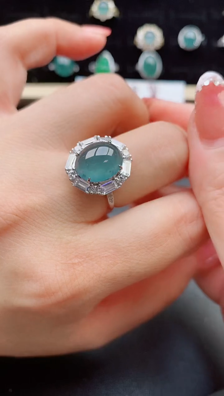 【闪购商品】翡翠戒指银S925镶嵌05800