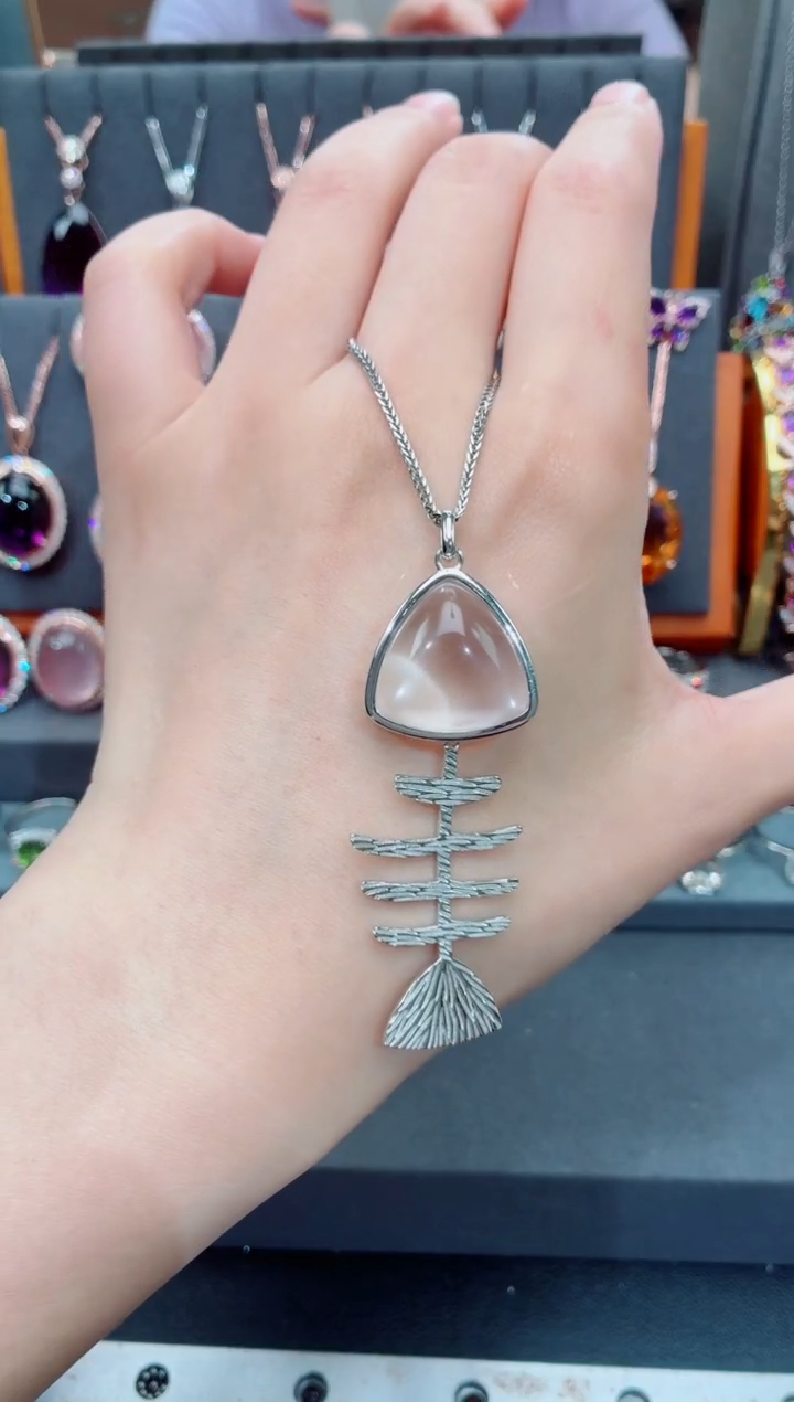 吊坠(赠链)银S925镶嵌水晶水晶吊坠