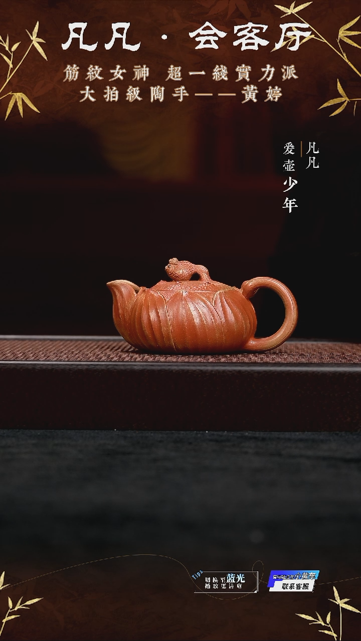 茶壶紫砂凡凡会客厅 紫砂壶07 金玉满堂段泥210cc