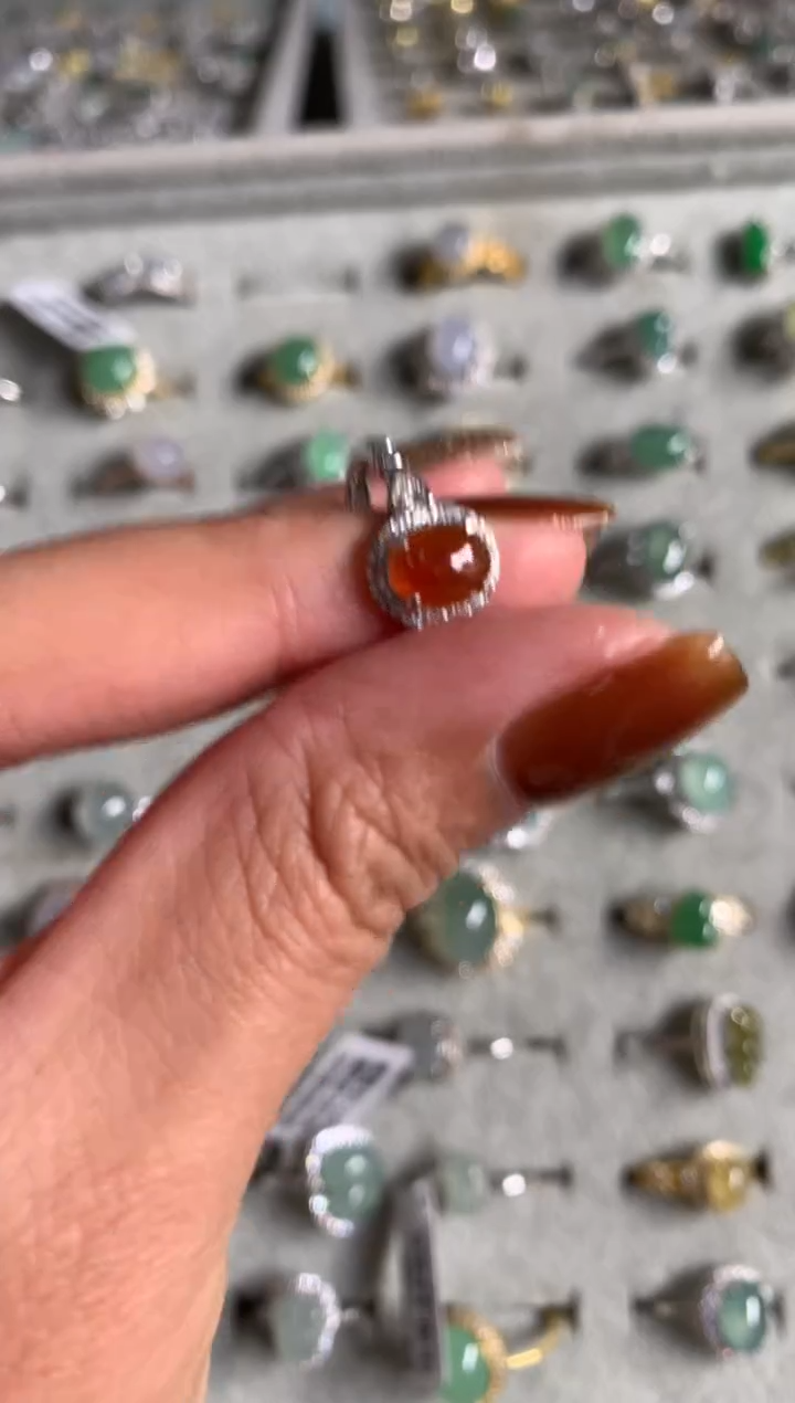 银S925镶嵌戒指翡翠5