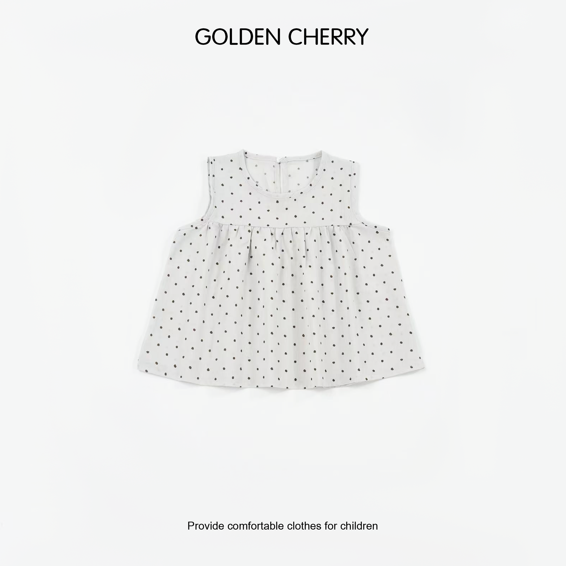 【Golden cherry】小童波点满印圆领高级休闲上衣QDD735