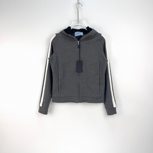 全新未使用 Prada/普拉达 连帽拉链长袖外套/L