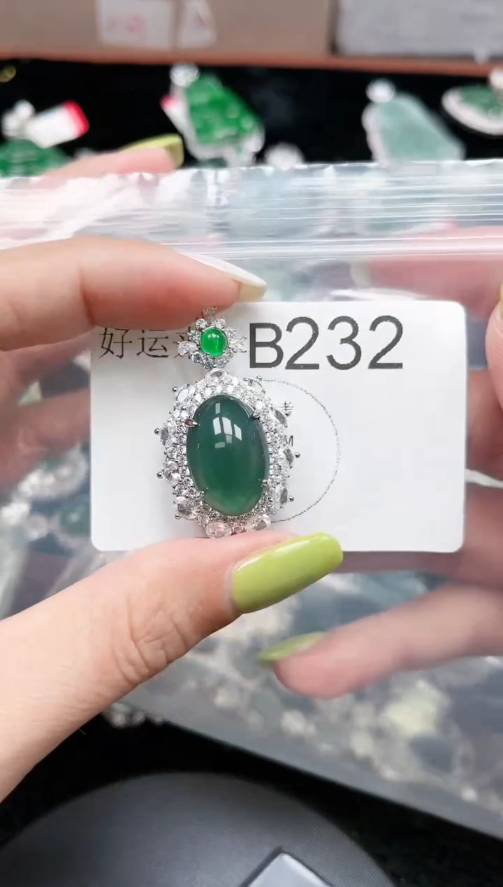 【闪购商品】翡翠颈饰未镶嵌赠皮绳232