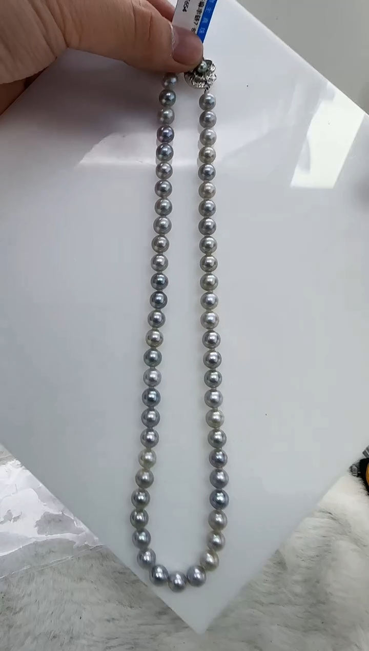 【闪购商品】海水珍珠DA未镶嵌灰珠串7 t654