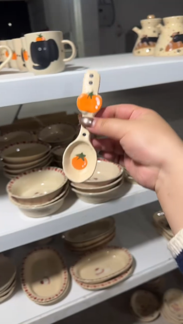 陶瓷橘子勺子【十里高温釉下彩陶瓷】