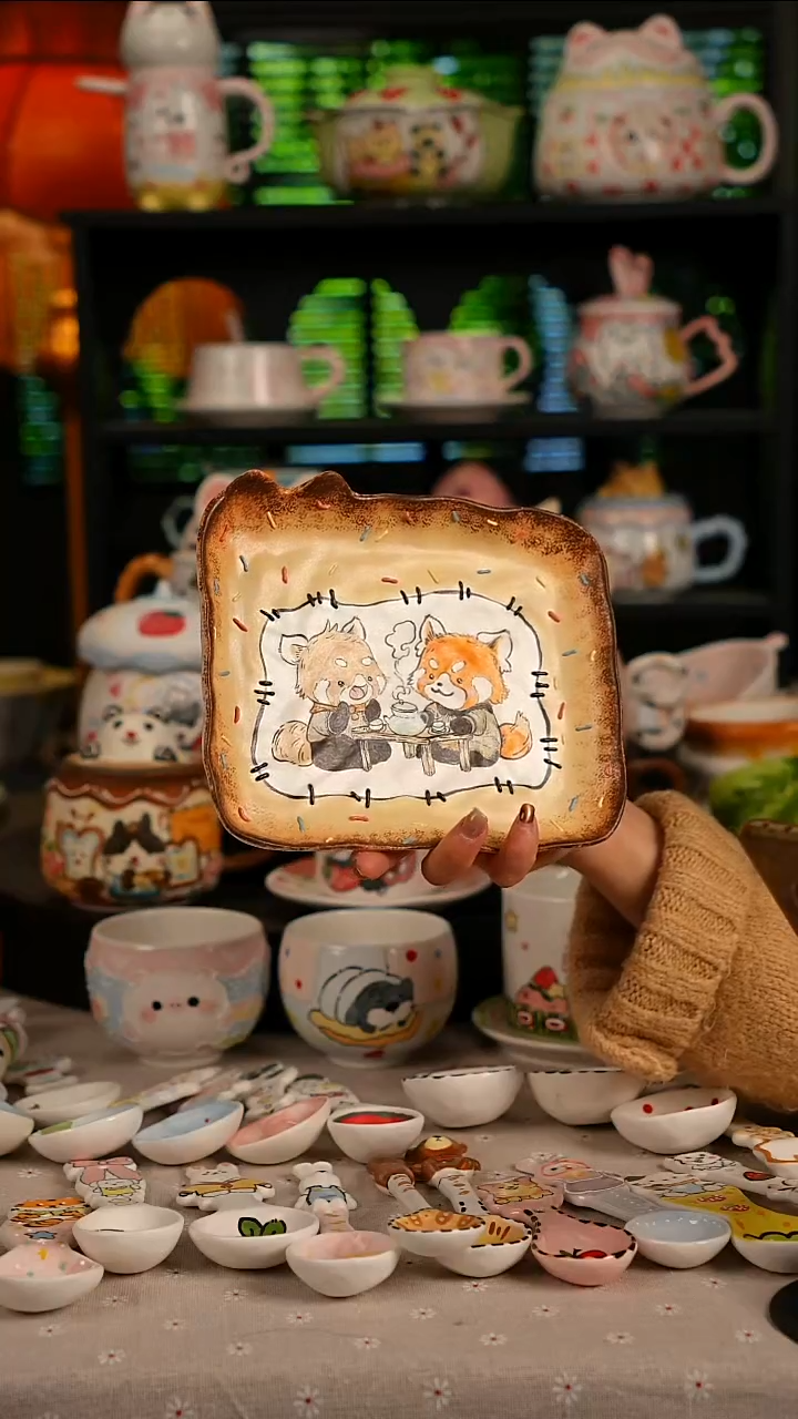 陶瓷无盖款景德镇高温釉下彩纯手绘创意瓷