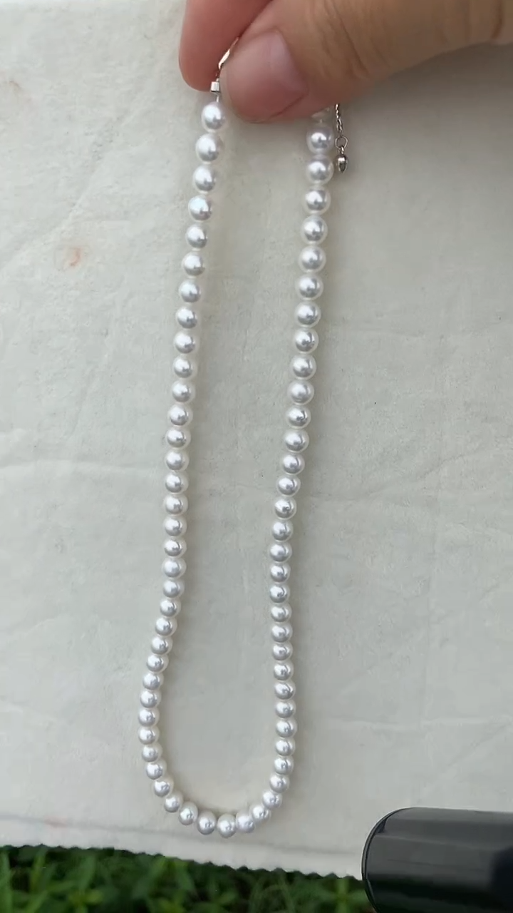 淡水珍珠银S925镶嵌项链珍珠项链