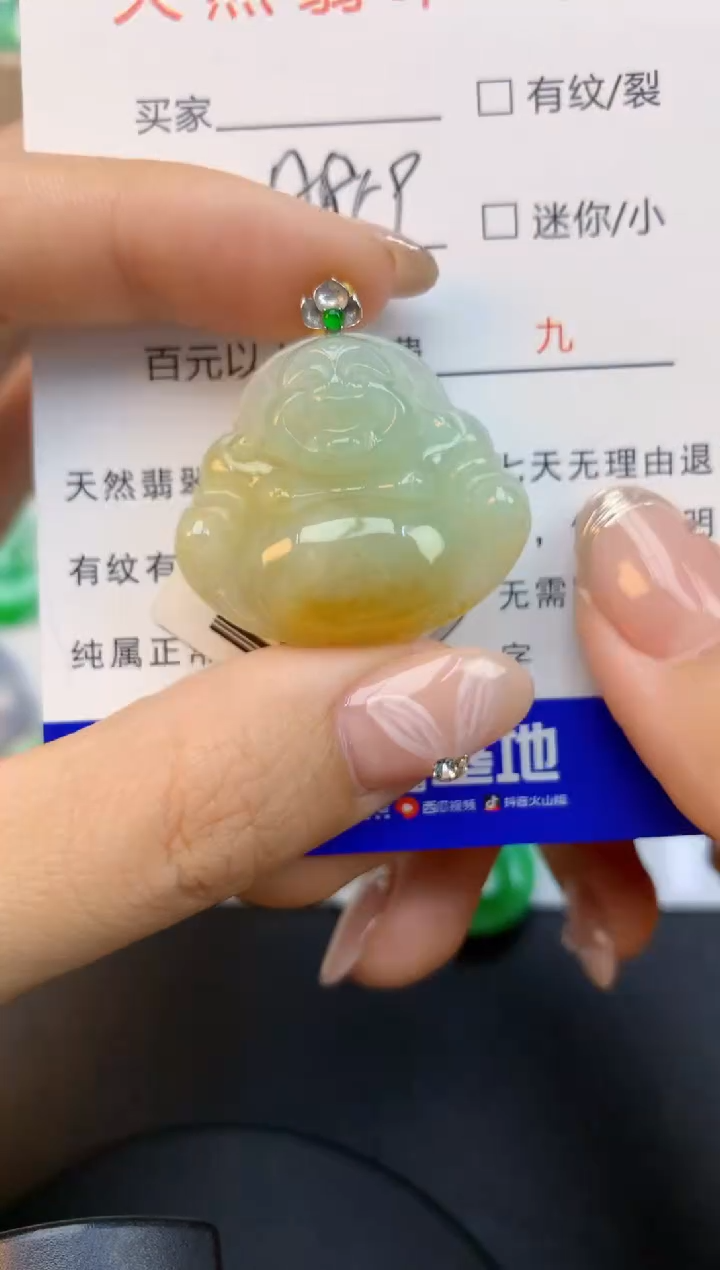 颈饰18K金镶嵌翡翠天然缅甸a货翡翠百元以上9元证书费自理