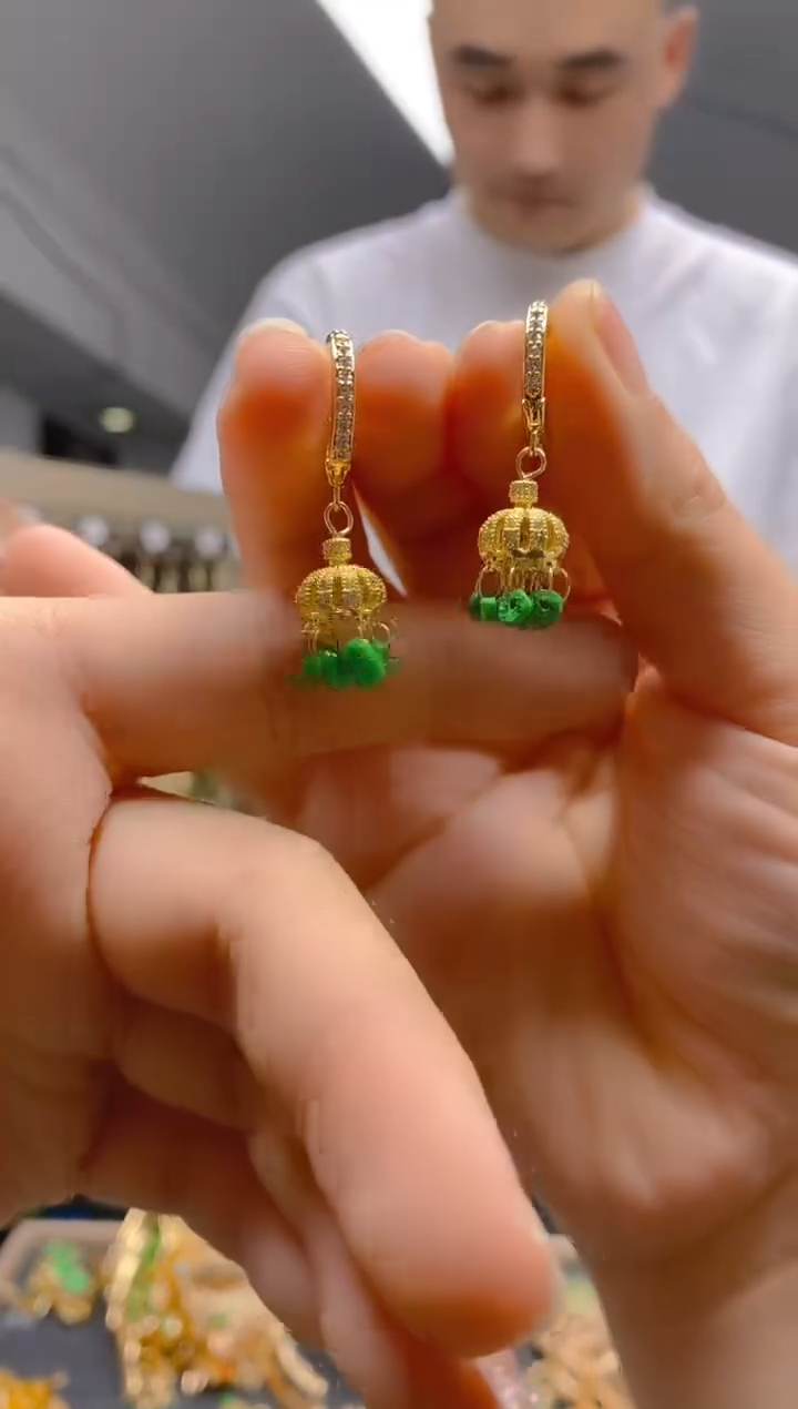 【闪购商品】翡翠耳饰合金381翡翠耳包