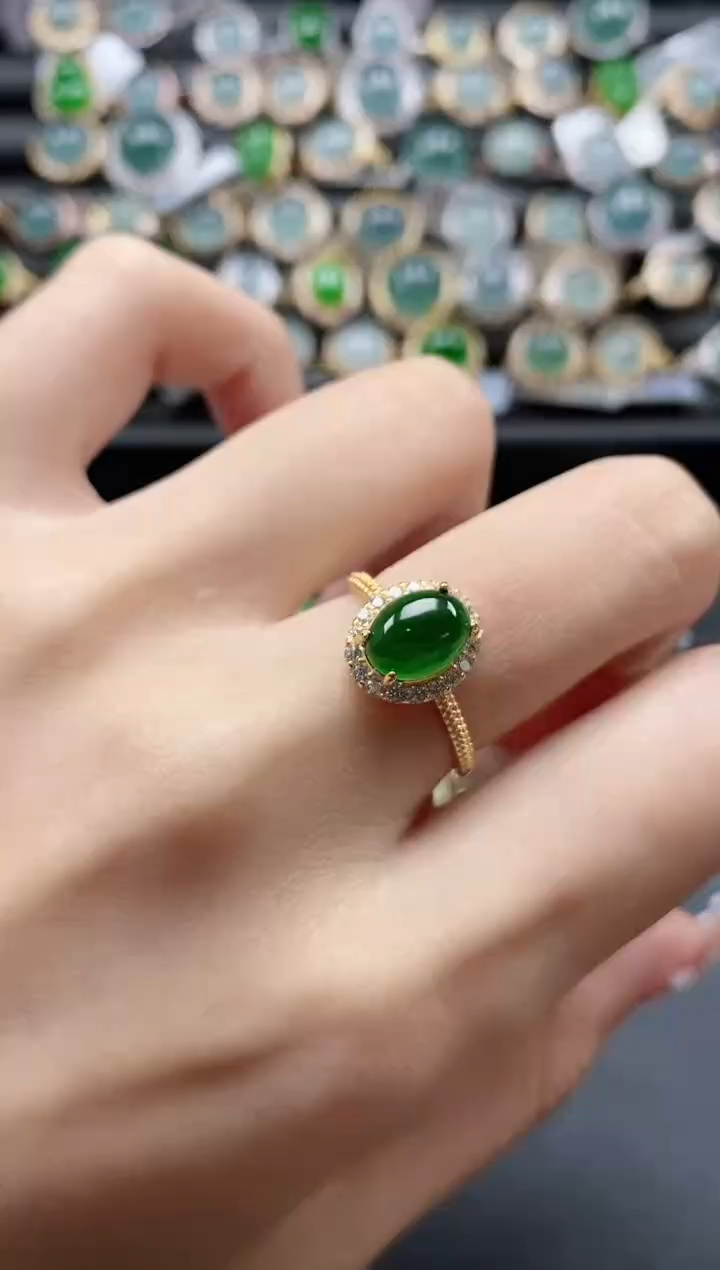 【闪购商品】翡翠戒指银S925镶嵌51151