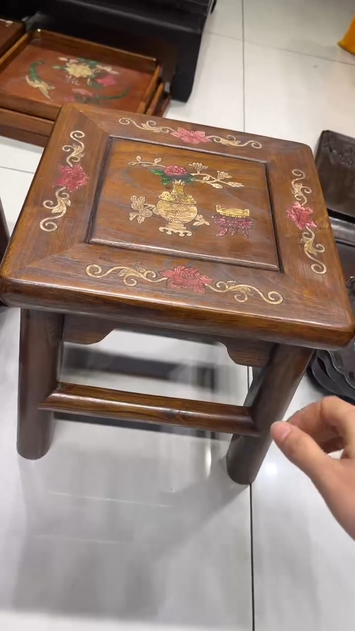 【闪购商品】木平安富贵螺钿富贵凳