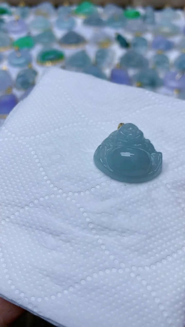 翡翠18K金镶嵌颈饰天然缅甸A货翡翠