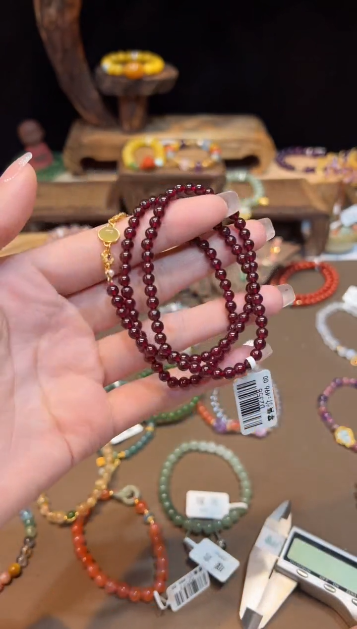 【闪购商品】石榴石手链未镶嵌手饰@@D2358