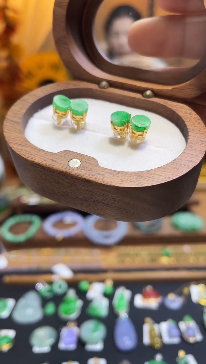 颈饰未镶嵌翡翠耳钉  多样性发货 发其一