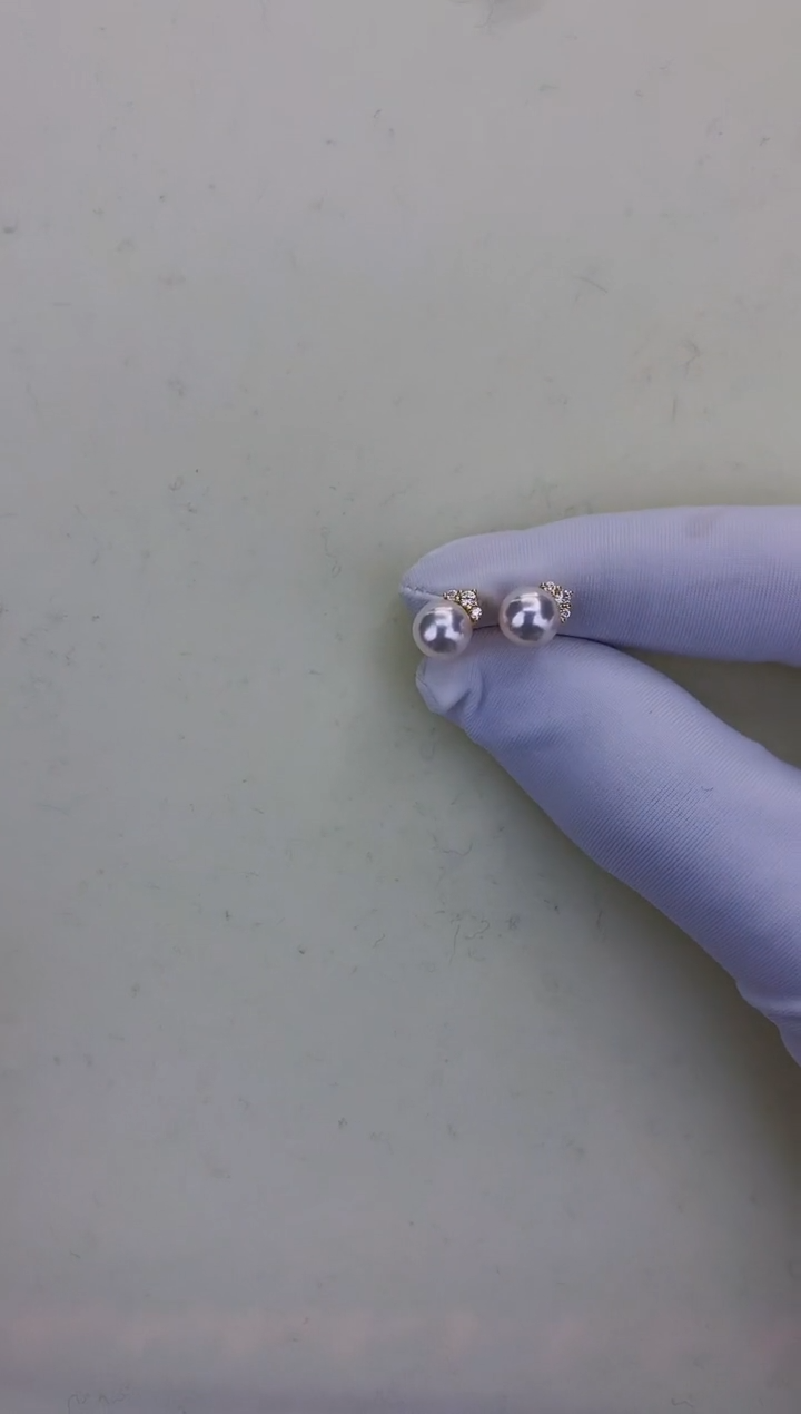 银S925镶嵌DA海水珍珠 GD097 耳钉 7