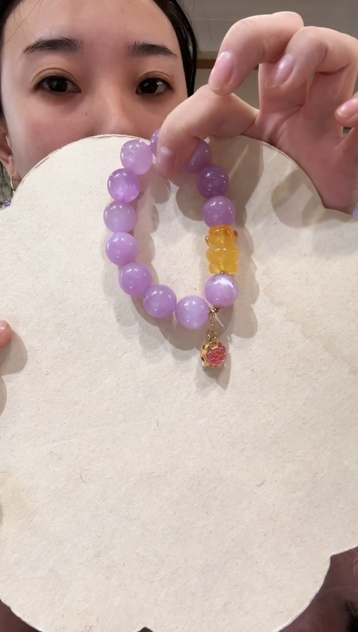 【闪购商品】锂辉石手串18K金镶嵌国风