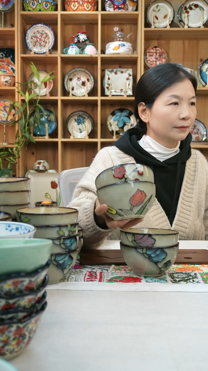 瓷片小可陶瓷高温四只米饭碗