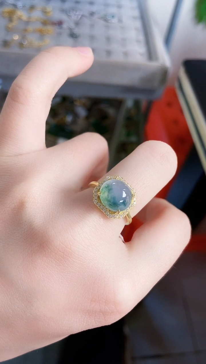 【闪购商品】翡翠银S925镶嵌戒指464654