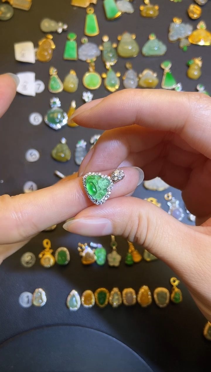 吊坠(不含链)银S925镶嵌翡翠1