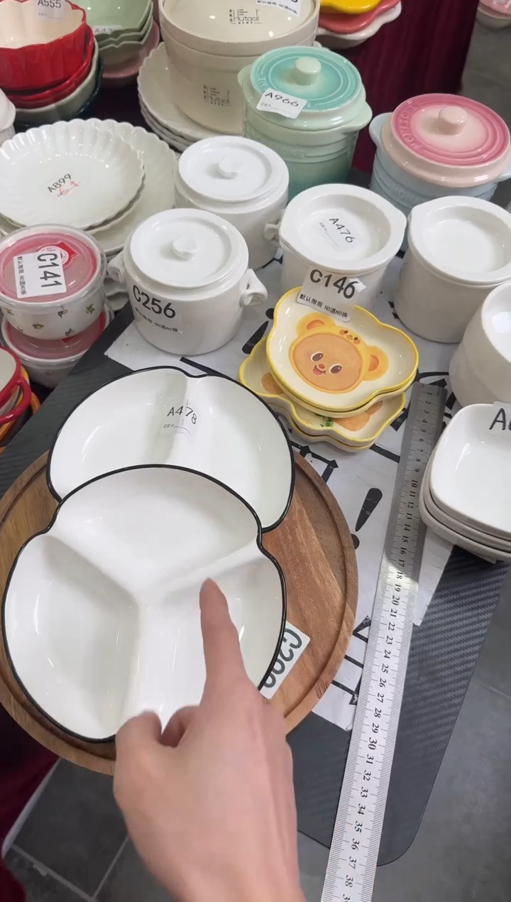 摆件陶A478 2个陶瓷餐具微瑕库存尾货