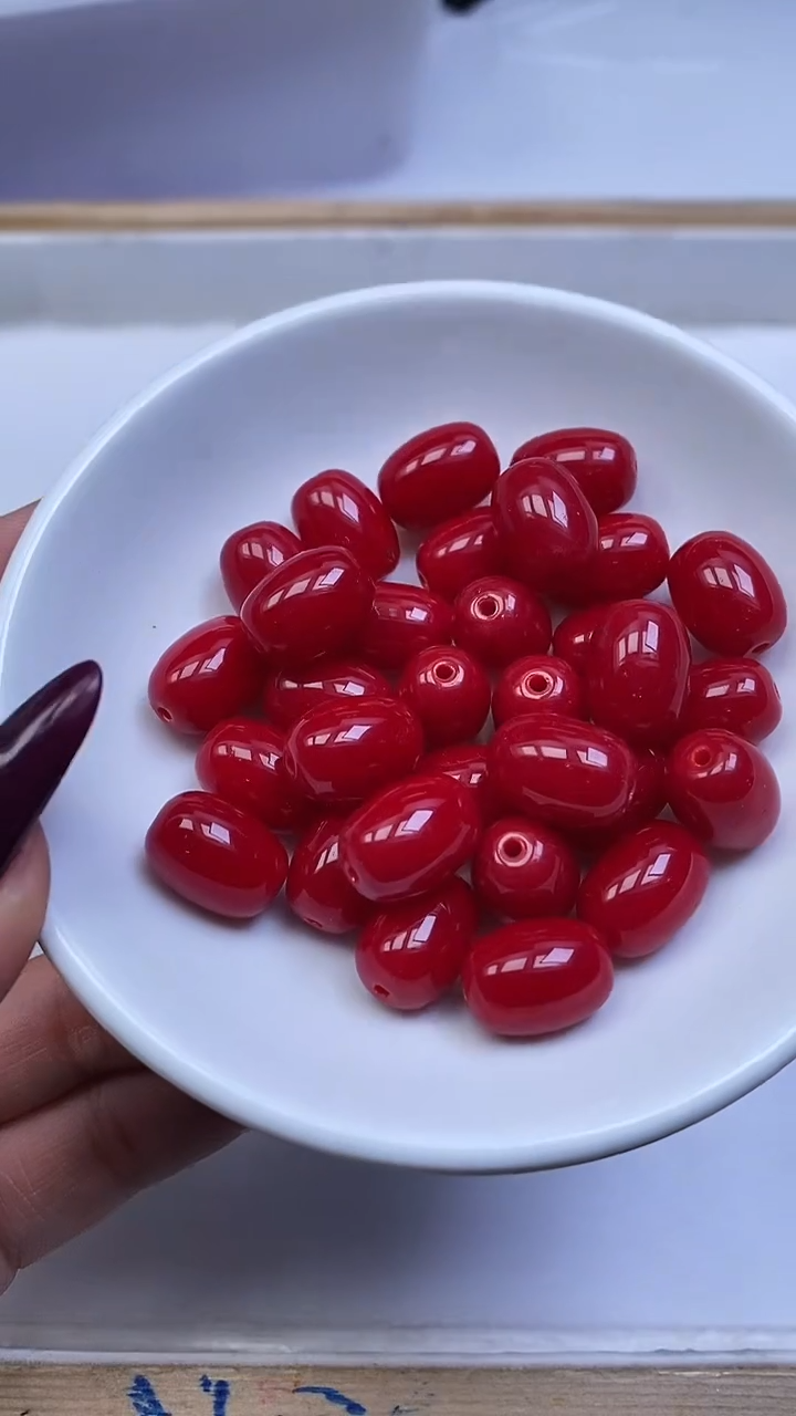 未镶嵌散珠南红玛瑙M958 锦红枣珠10*13mm6个5.8元