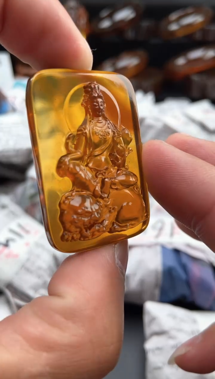 【闪购商品】琥珀颈饰未镶嵌文殊吊坠