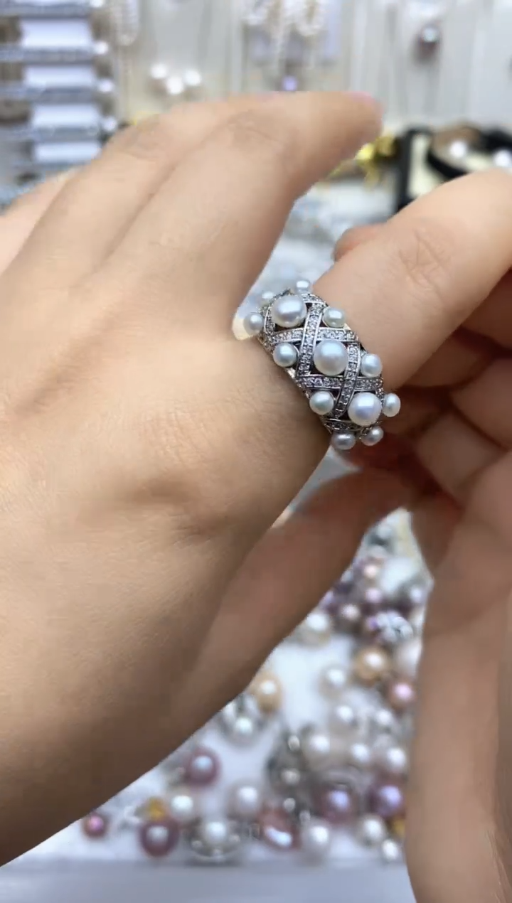 未镶嵌戒指淡水珍珠戒指多样性发其一