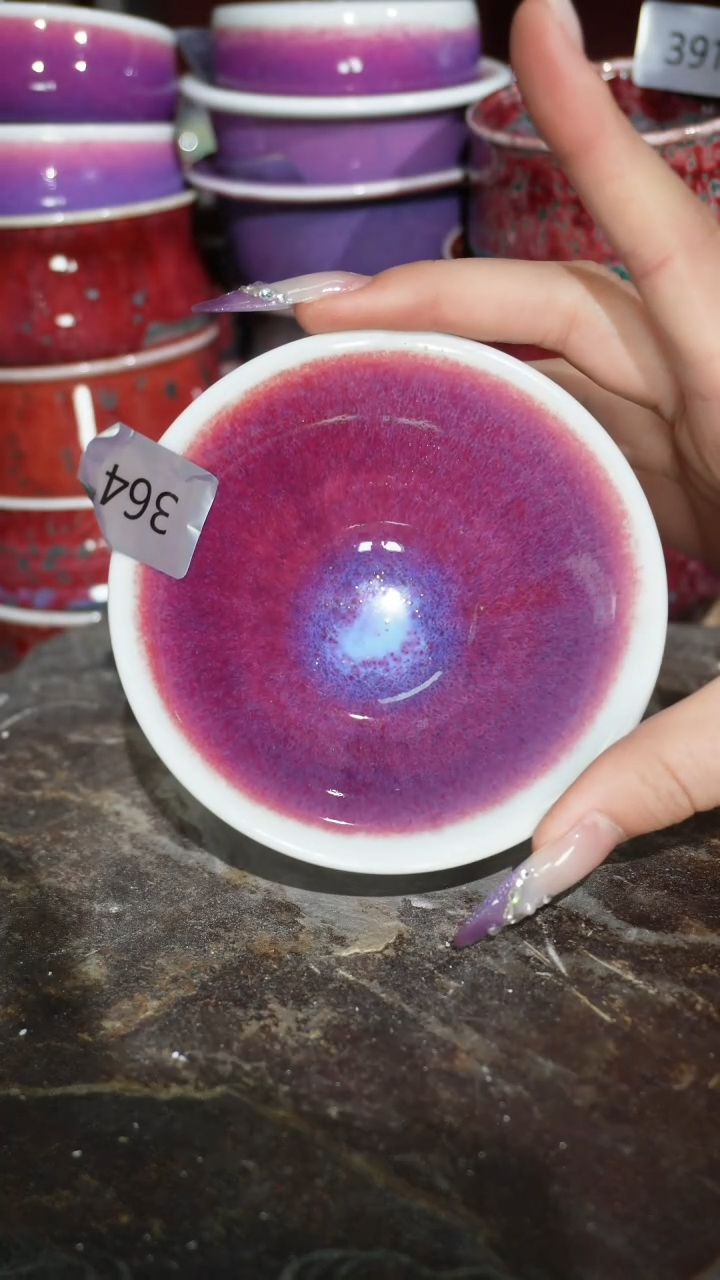 摆件陶精品窑变钧瓷茶器