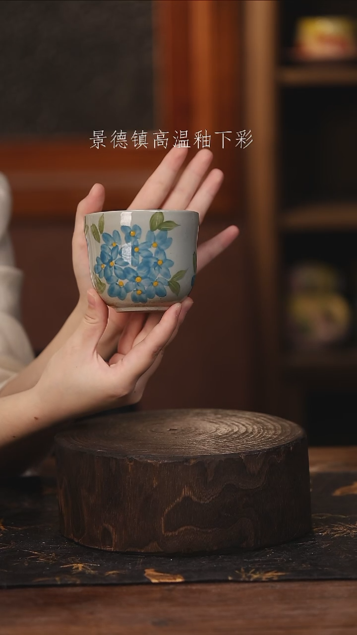 陶瓷景德镇高温釉下手绘陶瓷@L474@