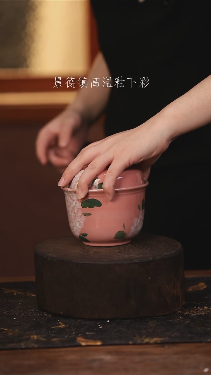 陶瓷  景德镇高温釉下手绘陶瓷@L115@