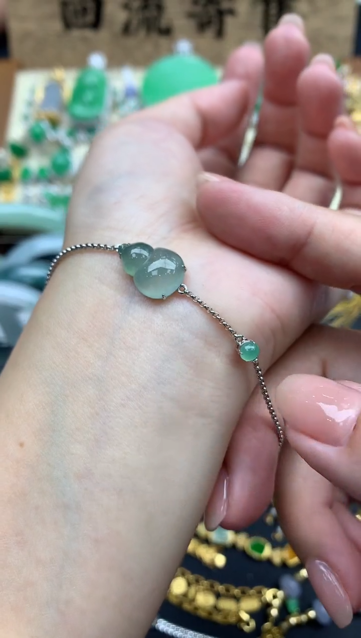 【闪购商品】翡翠手串18K金镶嵌209-中国好珍宝