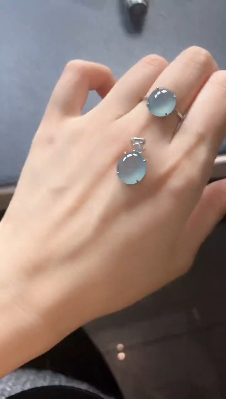 银S925镶嵌戒指翡翠000