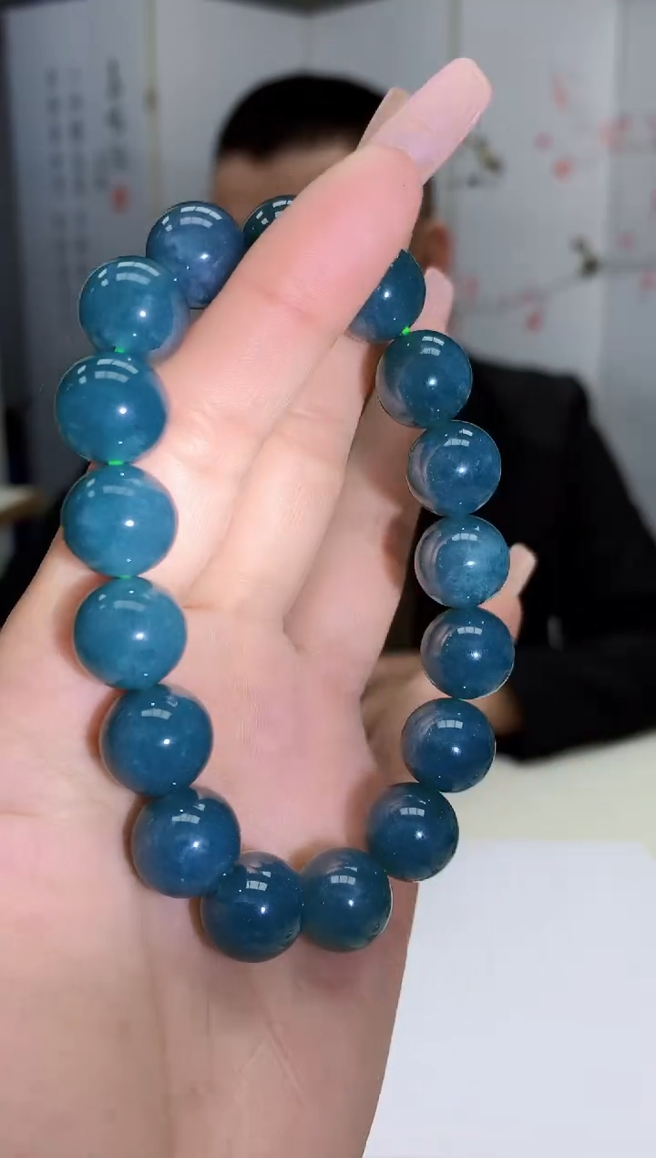 【闪购商品】定制翡翠未镶嵌4812lr-毛货手串25