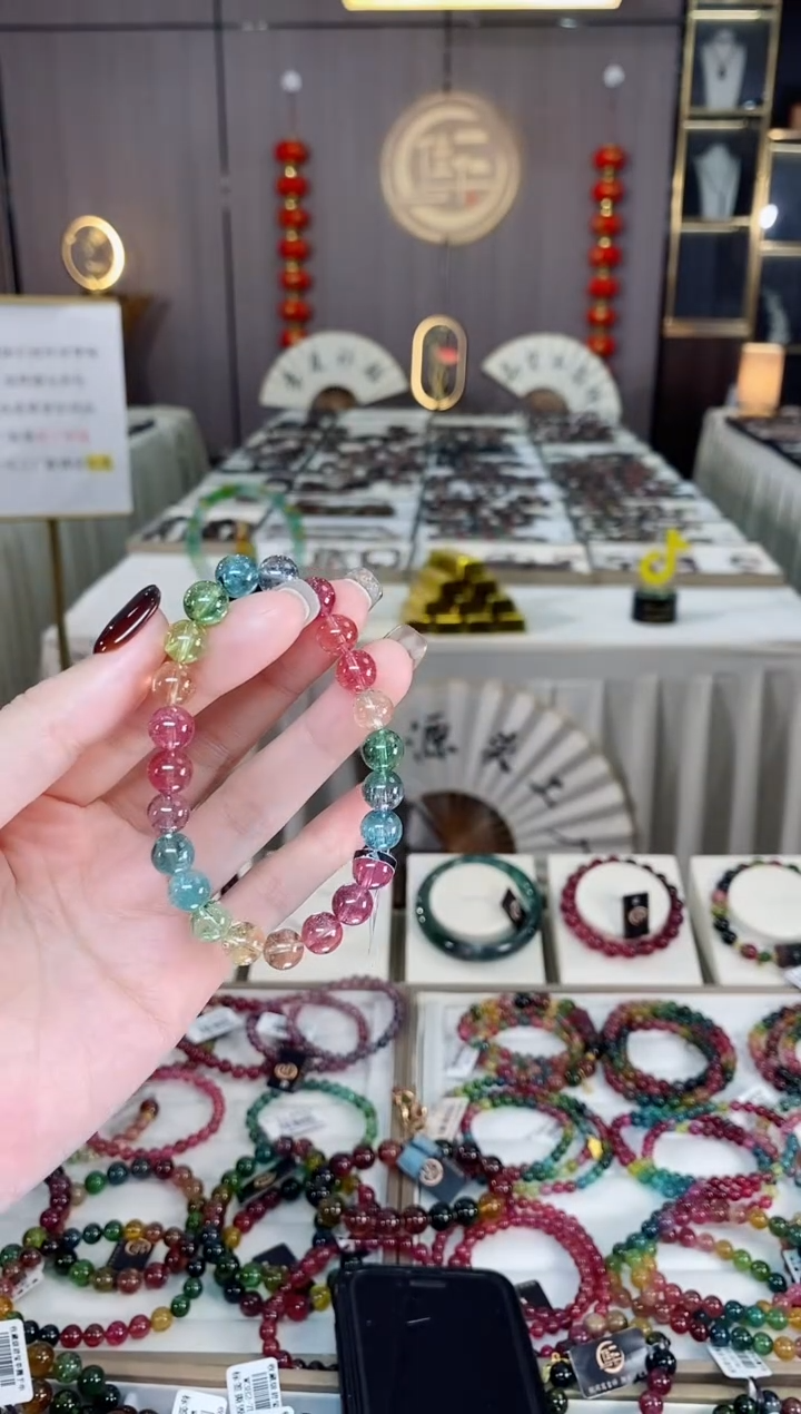 未镶嵌收藏级老矿碧玺净体单圈手串8mm++碧玺dan多样性发货一条