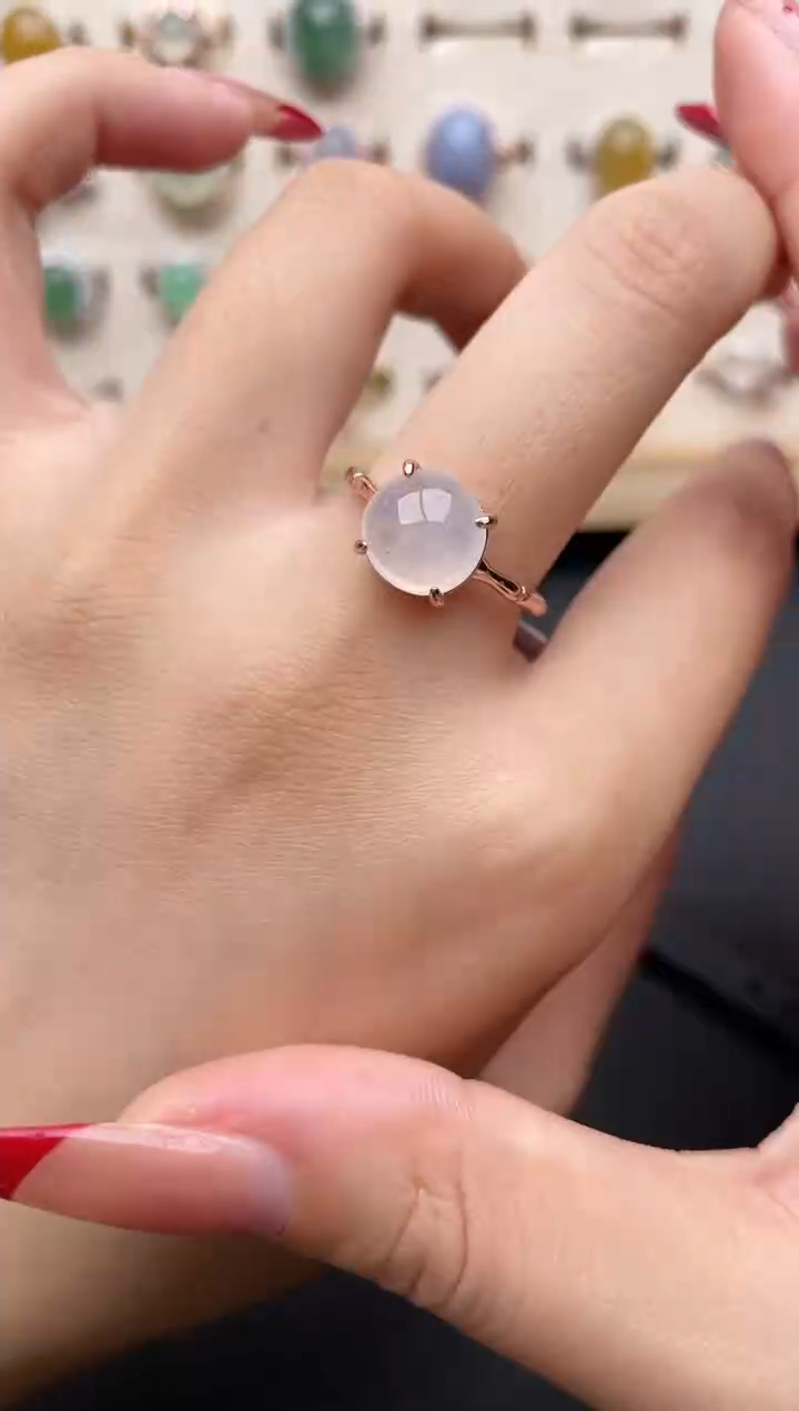 【闪购商品】翡翠戒指银S925镶嵌一物一证一礼盒