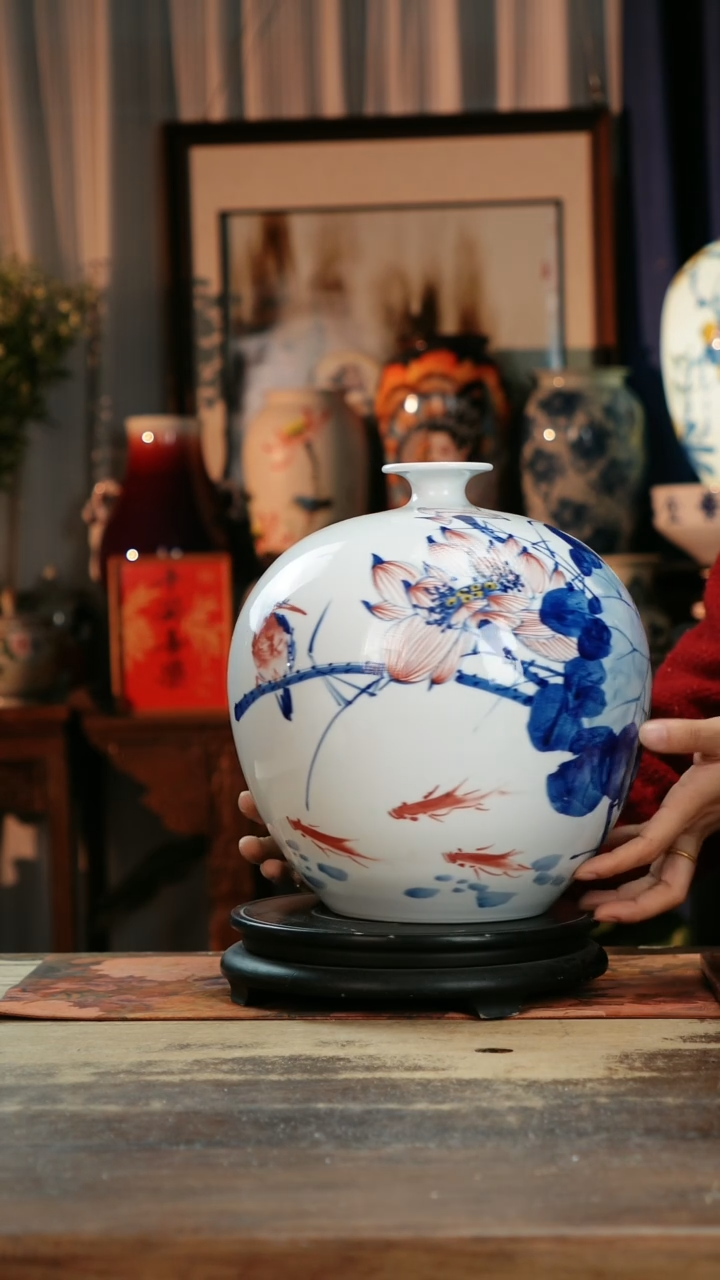 【闪购商品】瓷片景德镇纯手工釉下彩精品花瓶