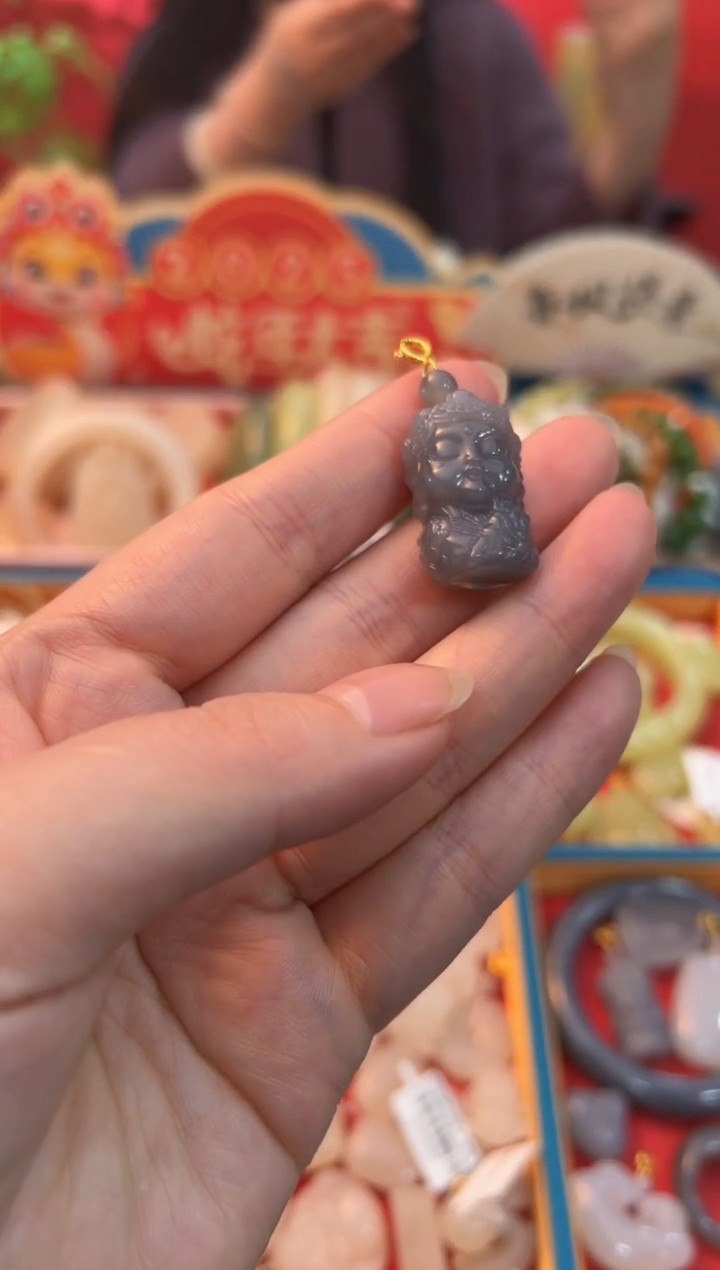 【闪购商品】和田玉吊坠未镶嵌烟紫度母