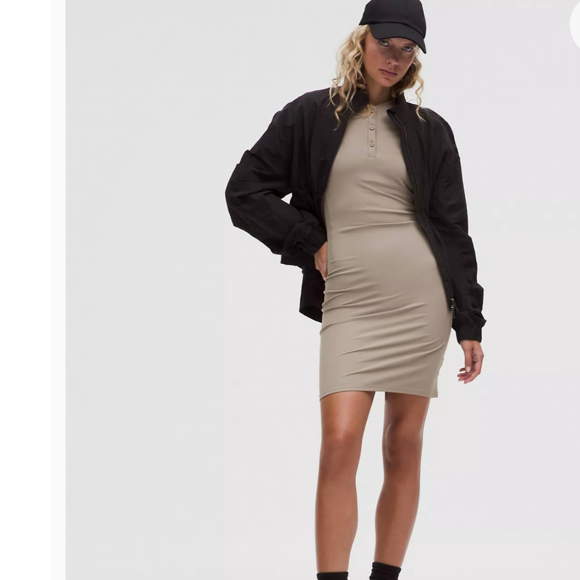 lululemon All Aligned Ribbed LS Henley Dress 亨利长袖连衣裙