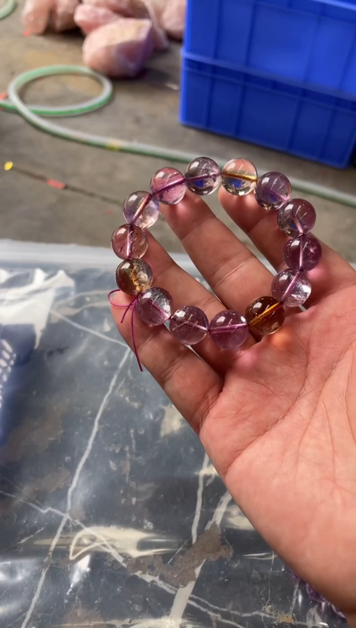 【闪购商品】水晶手串卡13mm+未镶嵌天然紫黄晶手串拍4单99发1