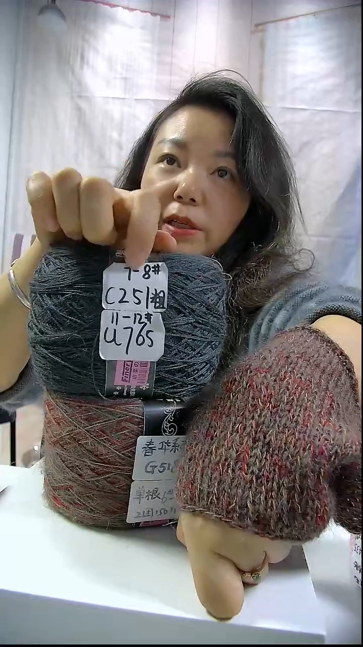   【C251炭灰色】中粗纯美丽诺羊毛1团(0.5斤)  (适用8号针) 