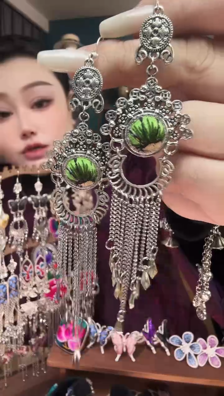 刺绣纯手工民族风刺绣耳环