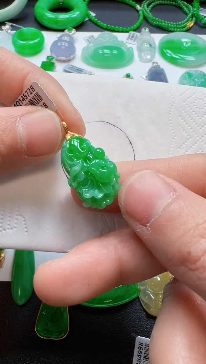 【闪购商品】定制翡翠18K金镶嵌1200元