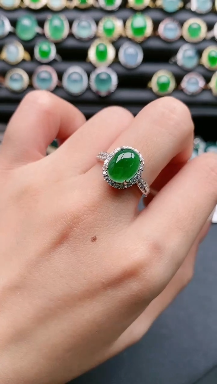 【闪购商品】翡翠戒指银S925镶嵌111111