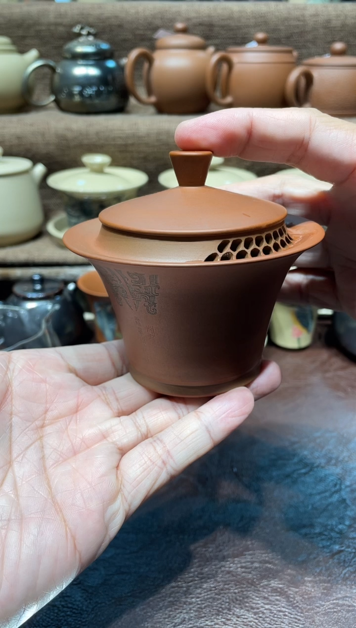 泥塑机制手抓盖碗130cc