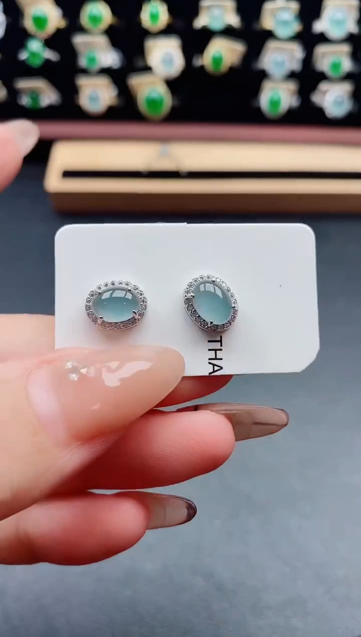 银S925镶嵌戒指翡翠1