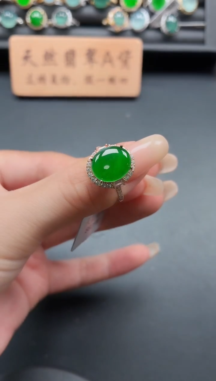 银S925镶嵌戒指翡翠111