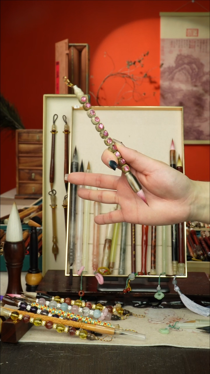 112号闪孤品高货毛笔链接 清水试笔 蘸墨不退