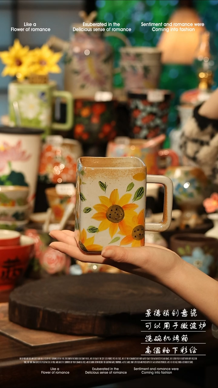 陶瓷景德镇高温釉下彩手工手绘款式